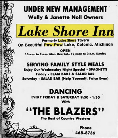 Lake Shore Inn - Dec 4 1975 Ad